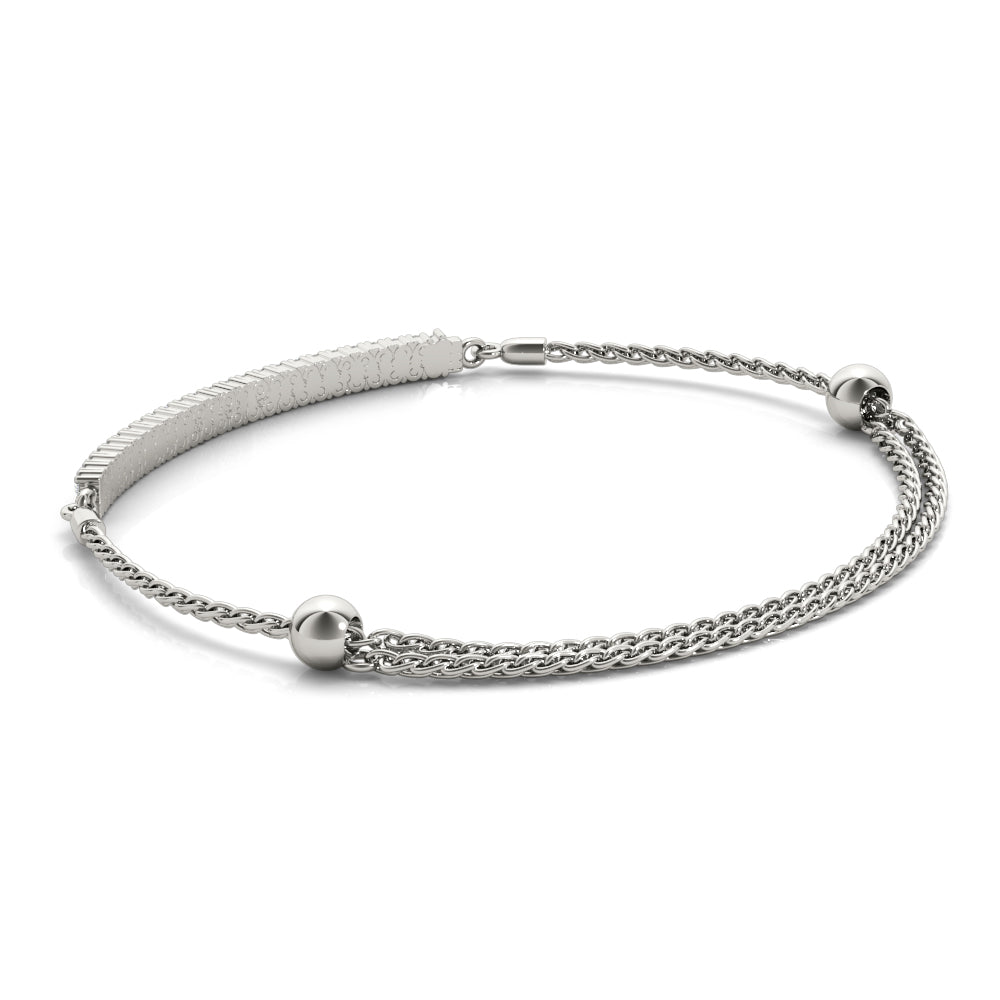 Adjustable rope chain Two Row diamond bracelet