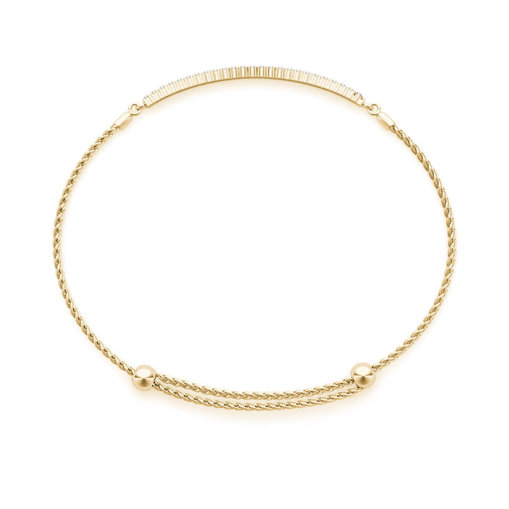 Adjustable rope chain Two Row diamond bracelet