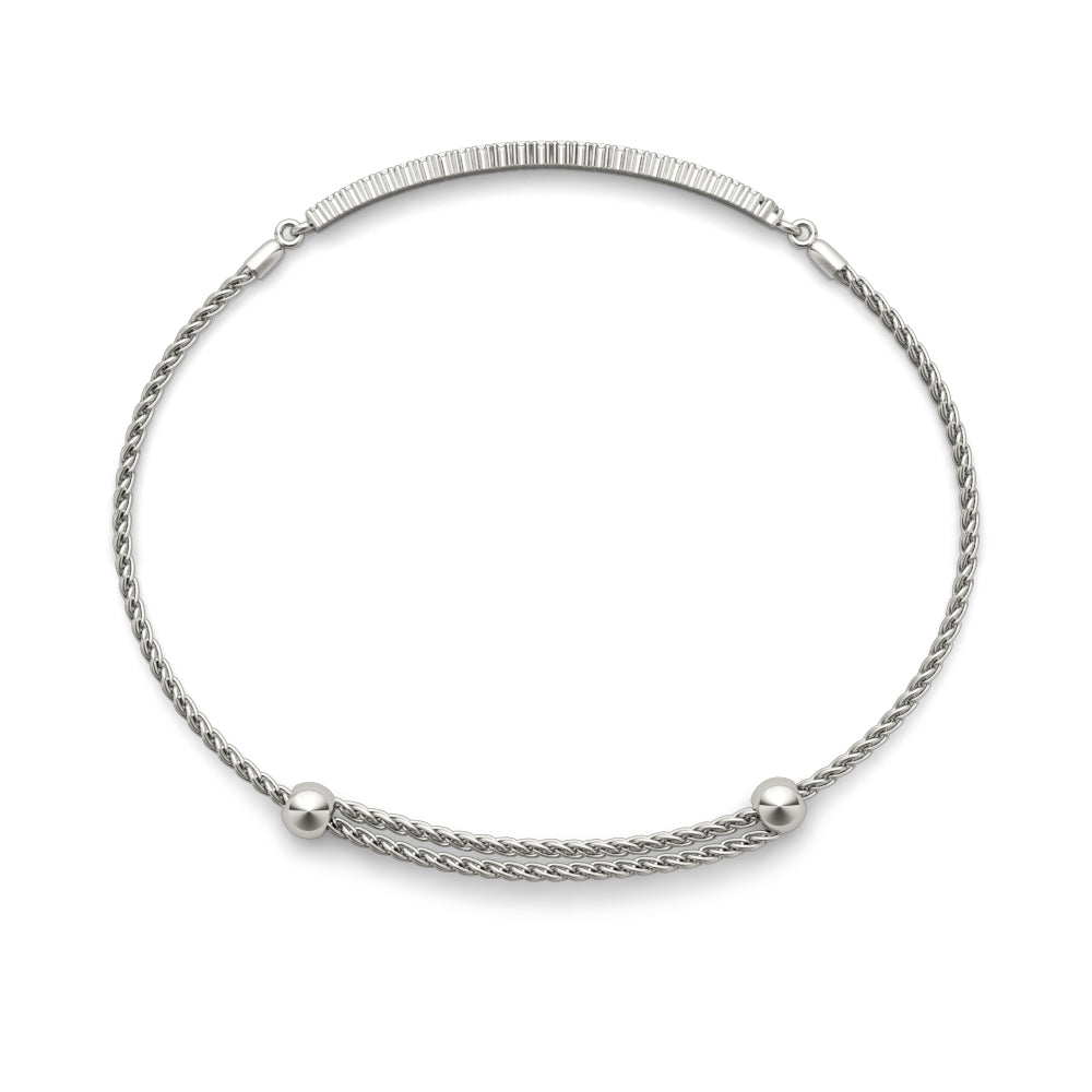 Adjustable rope chain Two Row diamond bracelet