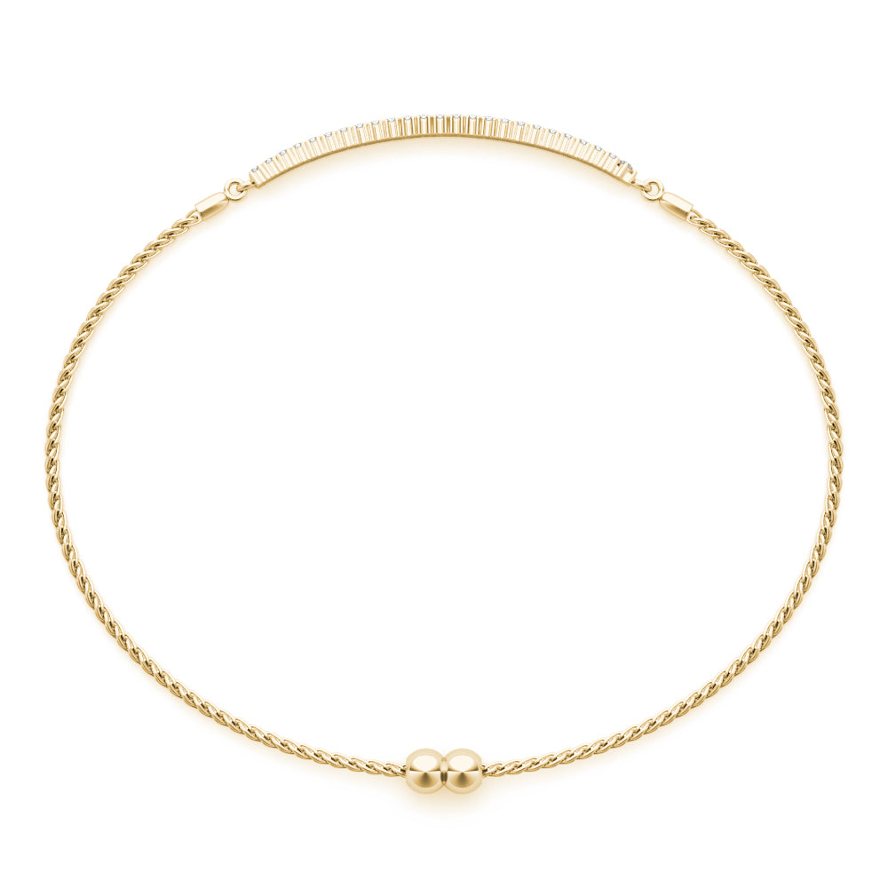 Adjustable rope chain Two Row diamond bracelet