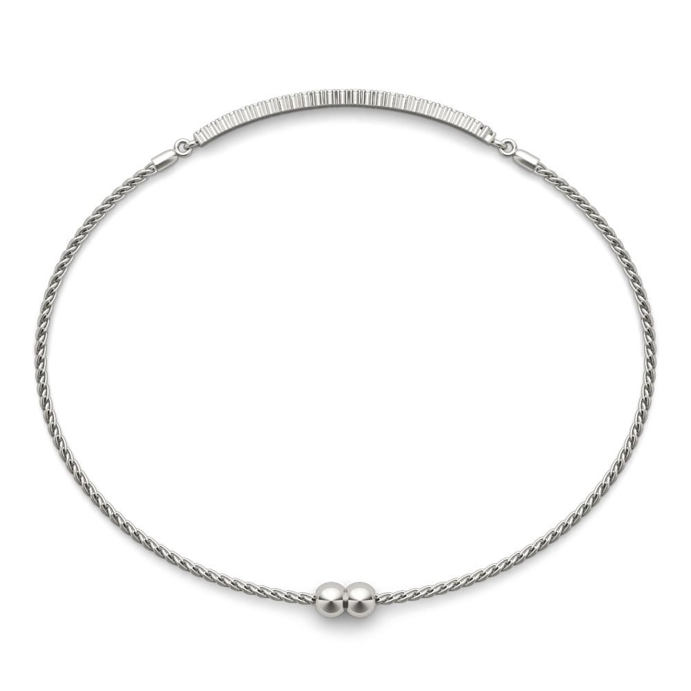 Adjustable rope chain Two Row diamond bracelet