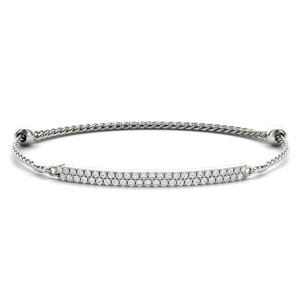 Adjustable rope chain Two Row diamond bracelet
