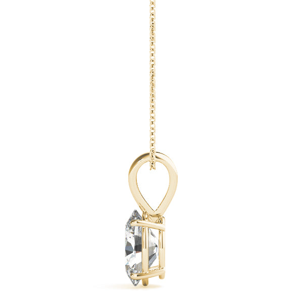 Oval-Cut Solitaire Diamond Pendant in 14K Gold with V-Bale – Lab-Grown F/VS (0.25–2.00 CTW)