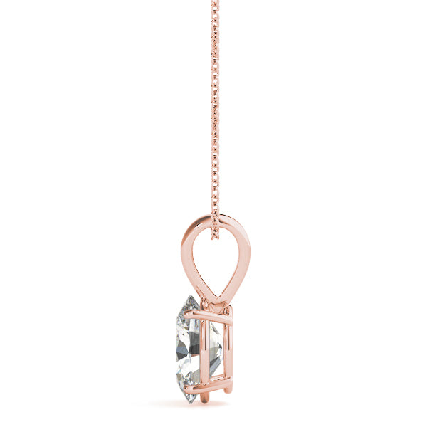 Oval-Cut Solitaire Diamond Pendant in 14K Gold with V-Bale – Lab-Grown F/VS (0.25–2.00 CTW)