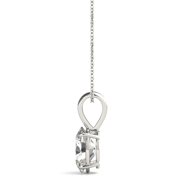 Oval-Cut Solitaire Diamond Pendant in 14K Gold with V-Bale – Lab-Grown F/VS (0.25–2.00 CTW)