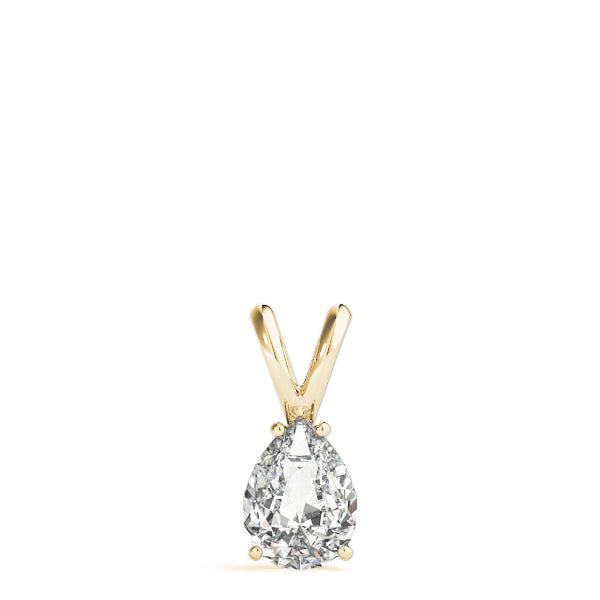 Pear-Cut Solitaire Diamond Pendant in 14K Gold with V-Bale – Lab-Grown F/VS (0.25–2.00 CTW)