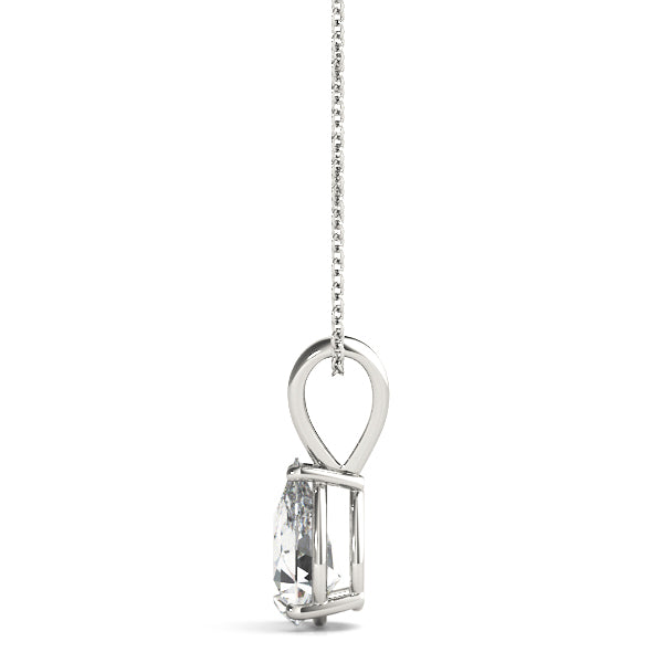 Pear-Cut Solitaire Diamond Pendant in 14K Gold with V-Bale – Lab-Grown F/VS (0.25–2.00 CTW)