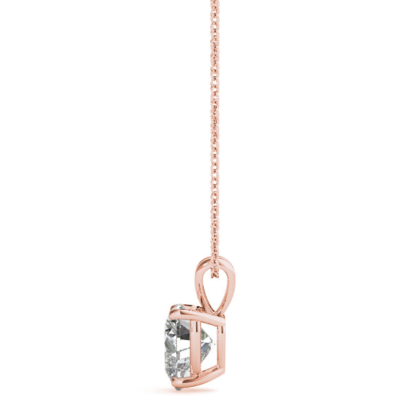 Heart-Shaped Solitaire Diamond Pendant with V-Bale Setting – Lab-Grown, F/VS (0.25–2.00 CTW)