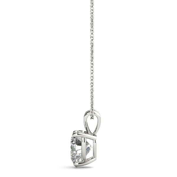 Heart-Shaped Solitaire Diamond Pendant with V-Bale Setting – Lab-Grown, F/VS (0.25–2.00 CTW)