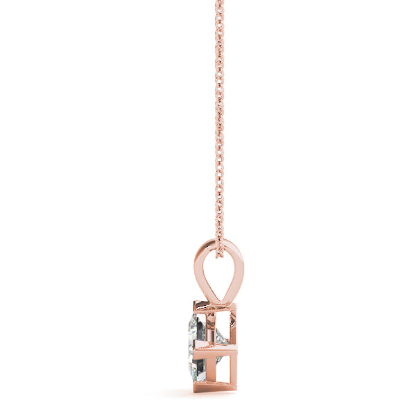 Princess-Cut Solitaire Diamond Pendant in 14K Gold with V-Bale – Lab-Grown F/VS (0.25–2.00 CTW)