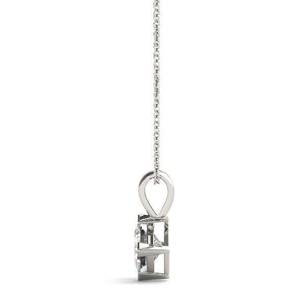 Princess-Cut Solitaire Diamond Pendant in 14K Gold with V-Bale – Lab-Grown F/VS (0.25–2.00 CTW)