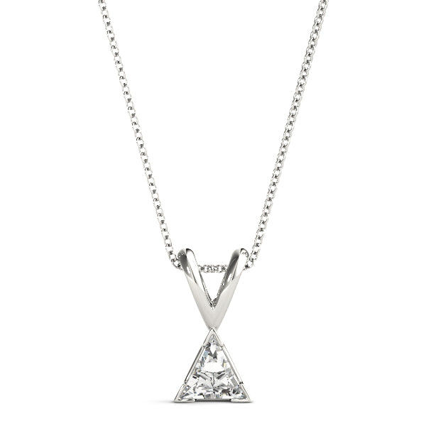 Trillion-Cut Solitaire Diamond Pendant in 14K Gold with V-Bale – Lab-Grown F/VS (0.25–2.00 CTW)