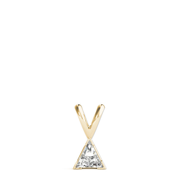 Trillion-Cut Solitaire Diamond Pendant in 14K Gold with V-Bale – Lab-Grown F/VS (0.25–2.00 CTW)
