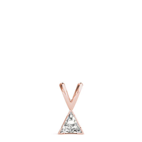 Trillion-Cut Solitaire Diamond Pendant in 14K Gold with V-Bale – Lab-Grown F/VS (0.25–2.00 CTW)