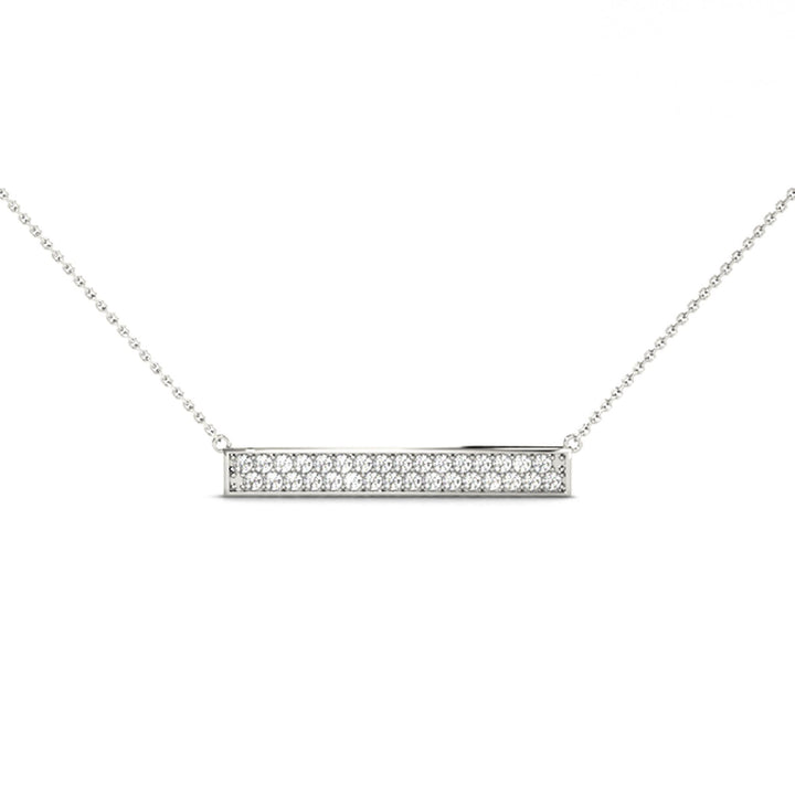 Two-Row Diamond Bar Pendant Necklace in 14K Gold or Silver – Lab-Grown, 0.33 CTW