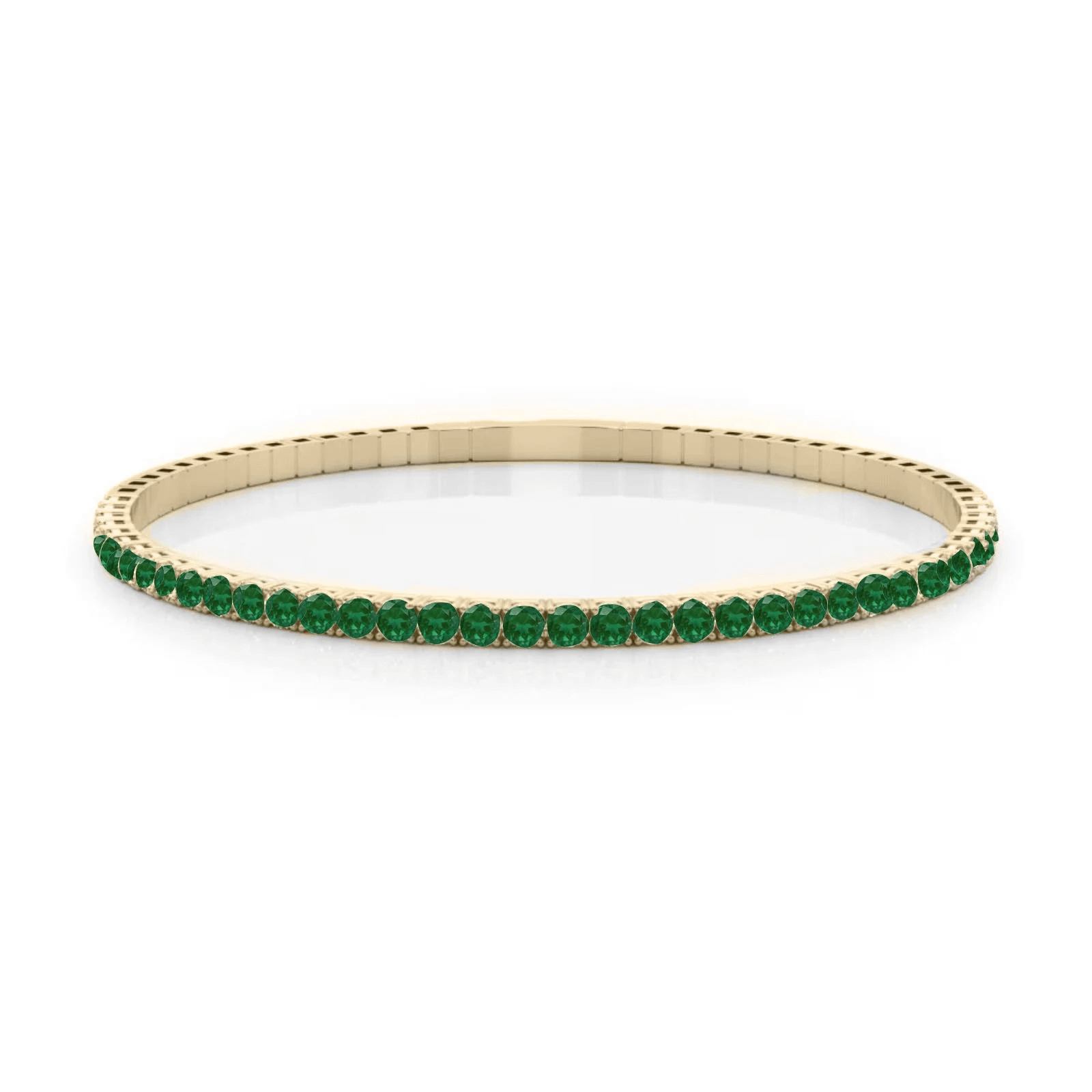 Halfway flexible natural emerald bangle