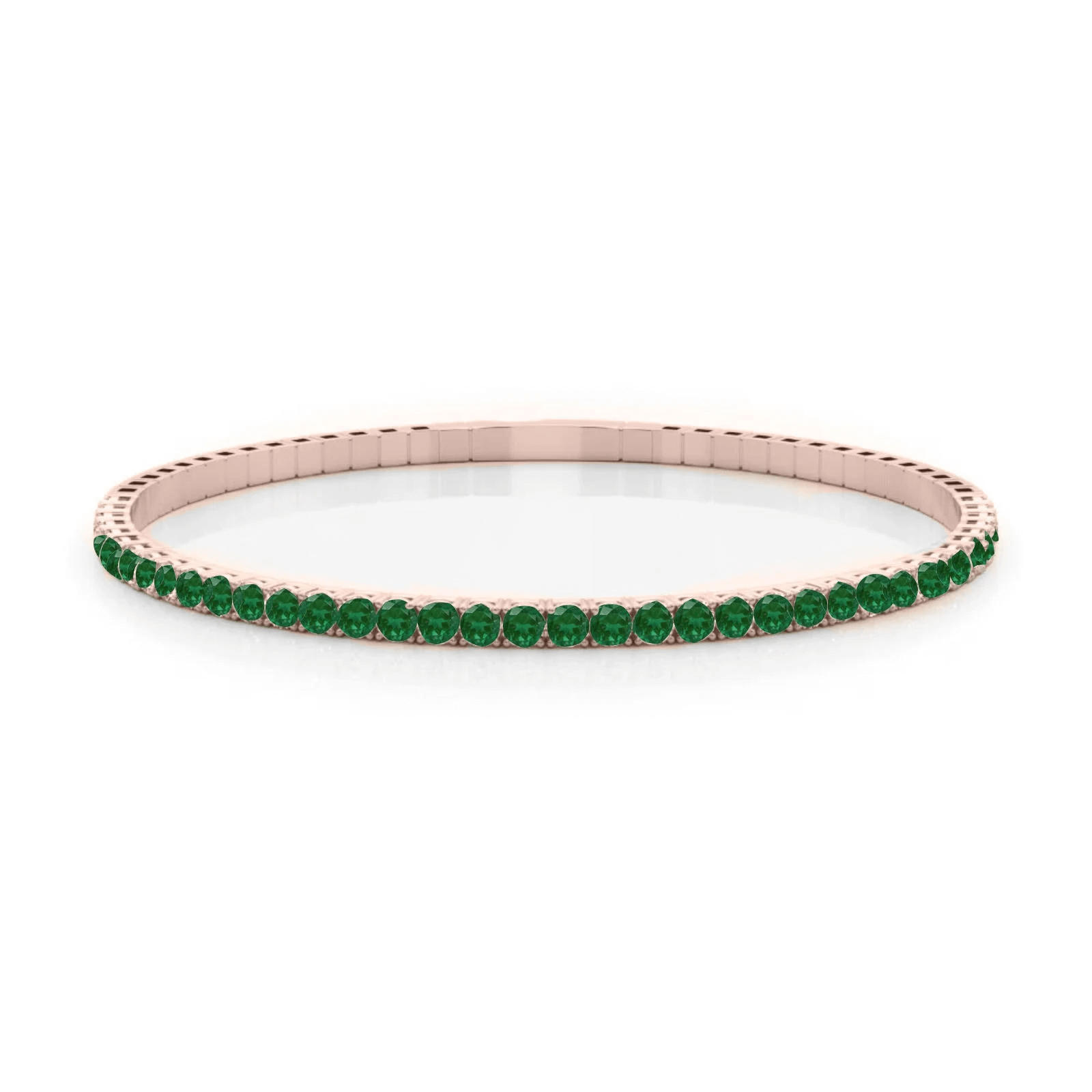 Halfway flexible natural emerald bangle