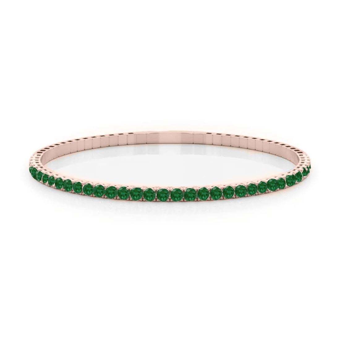 Halfway flexible natural emerald bangle
