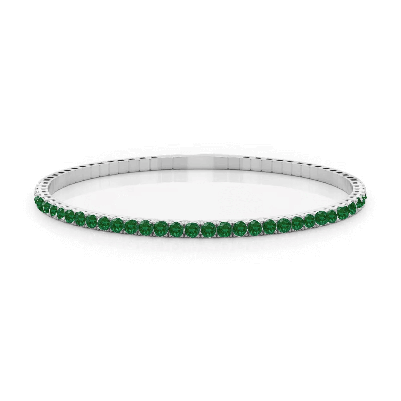 Halfway flexible natural emerald bangle