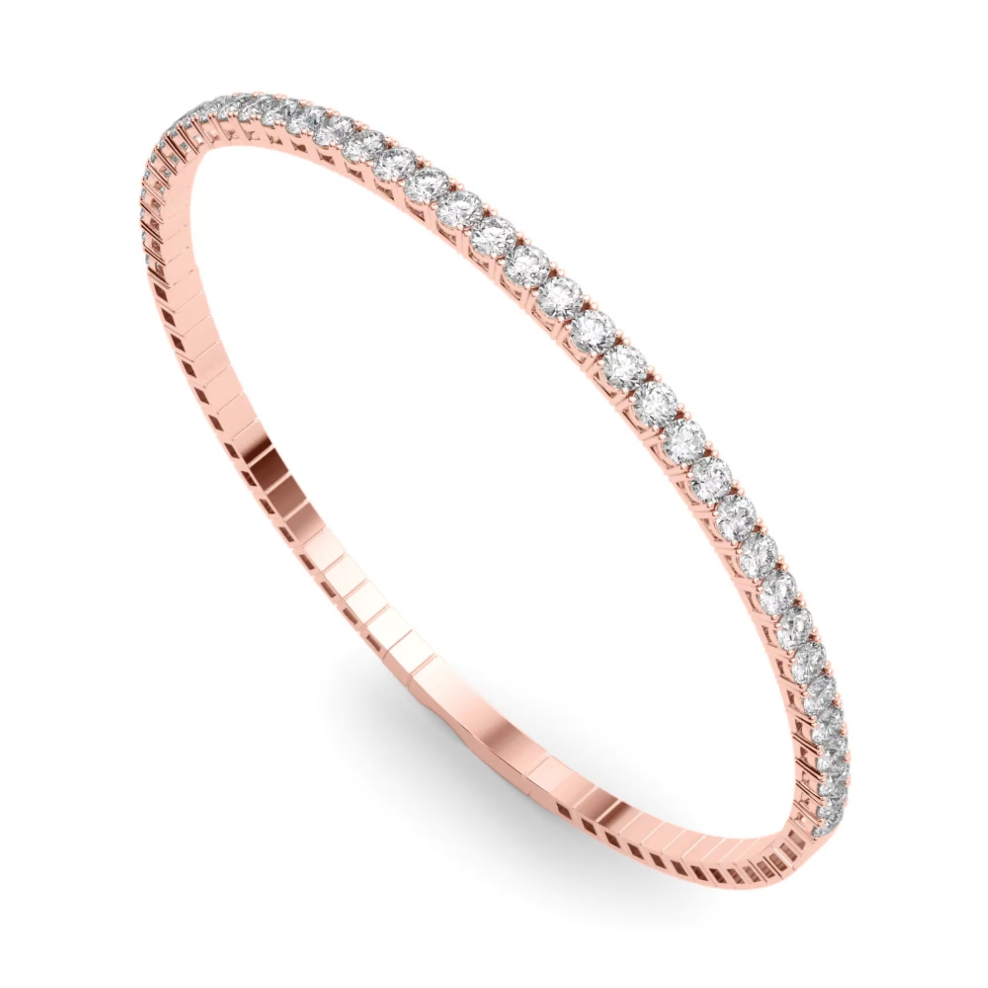 Halfway flexible diamond bangle