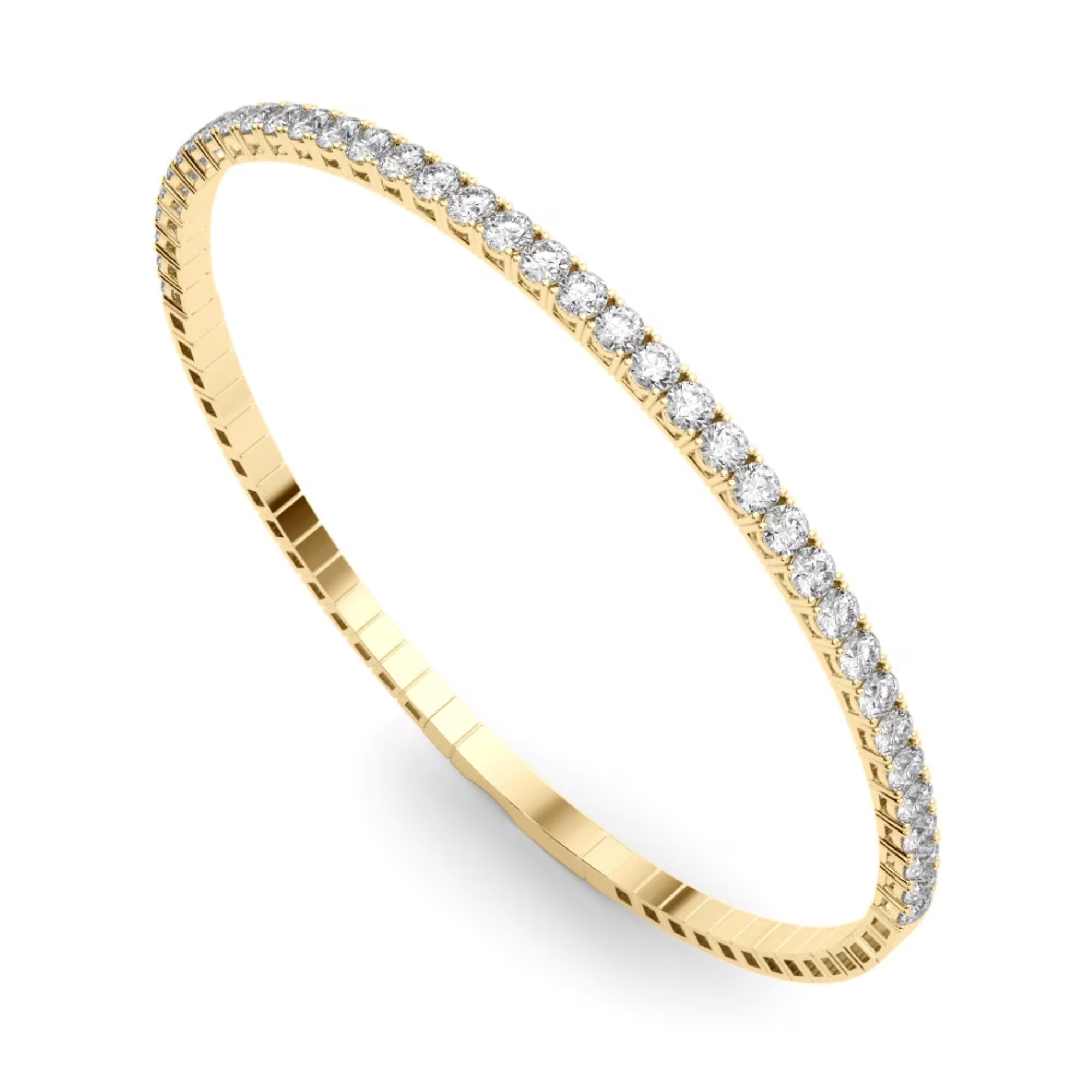 Halfway flexible diamond bangle