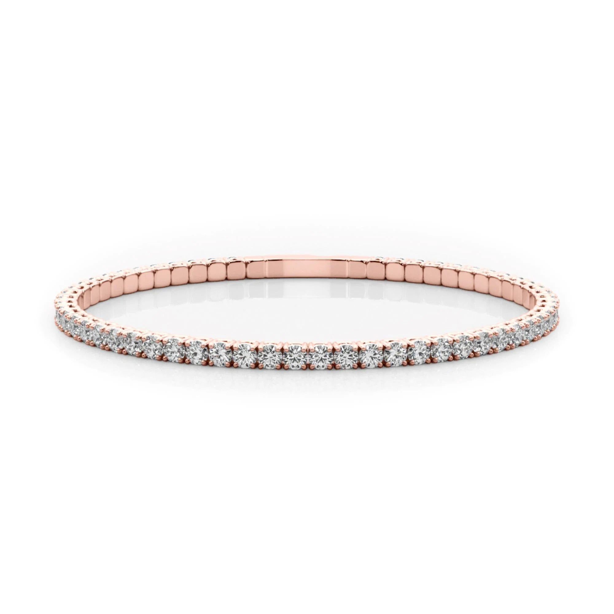 Halfway flexible diamond bangle