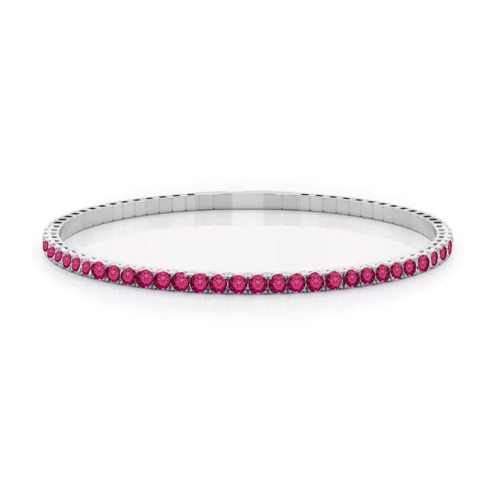 Halfway flexible natural ruby bangle