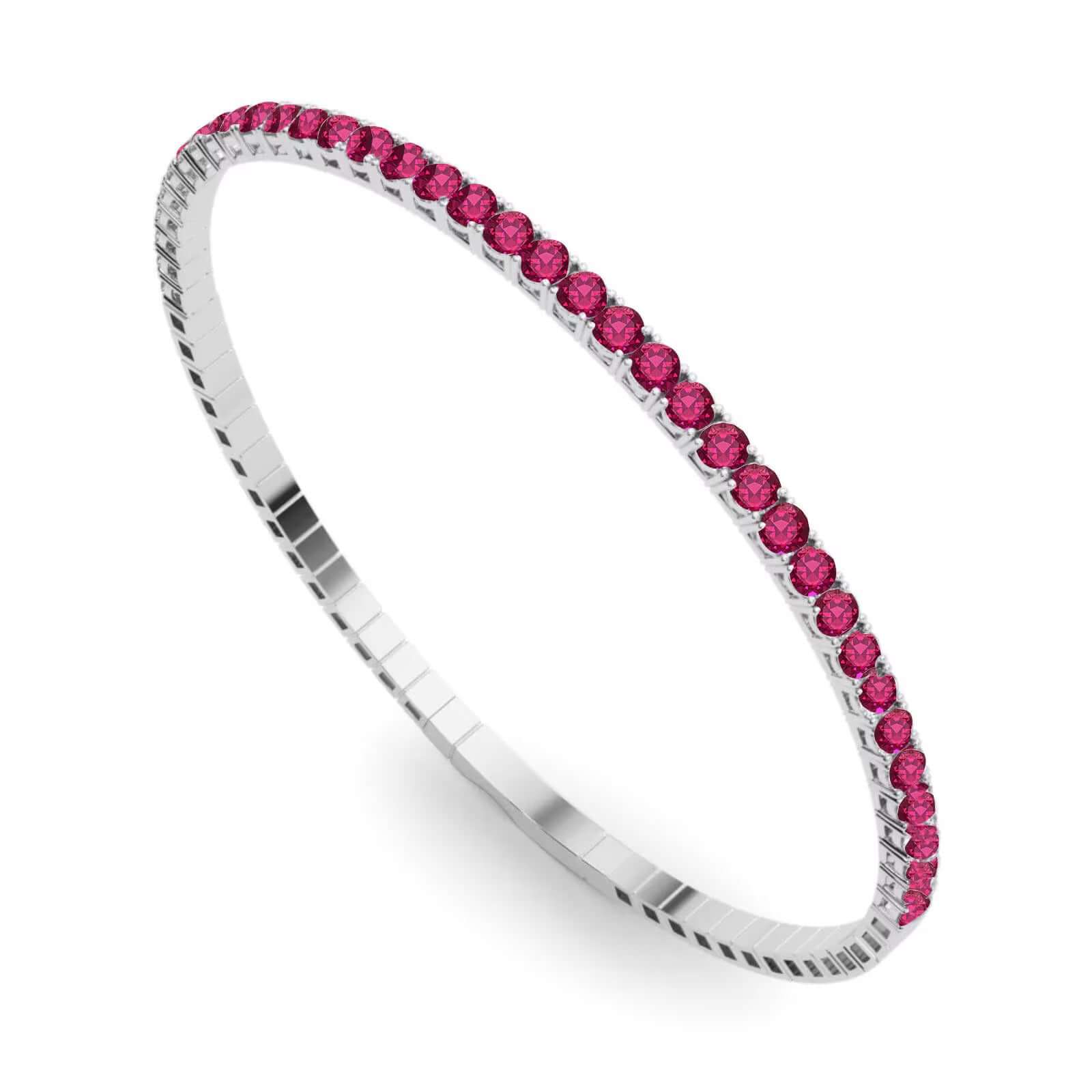 Halfway flexible natural ruby bangle