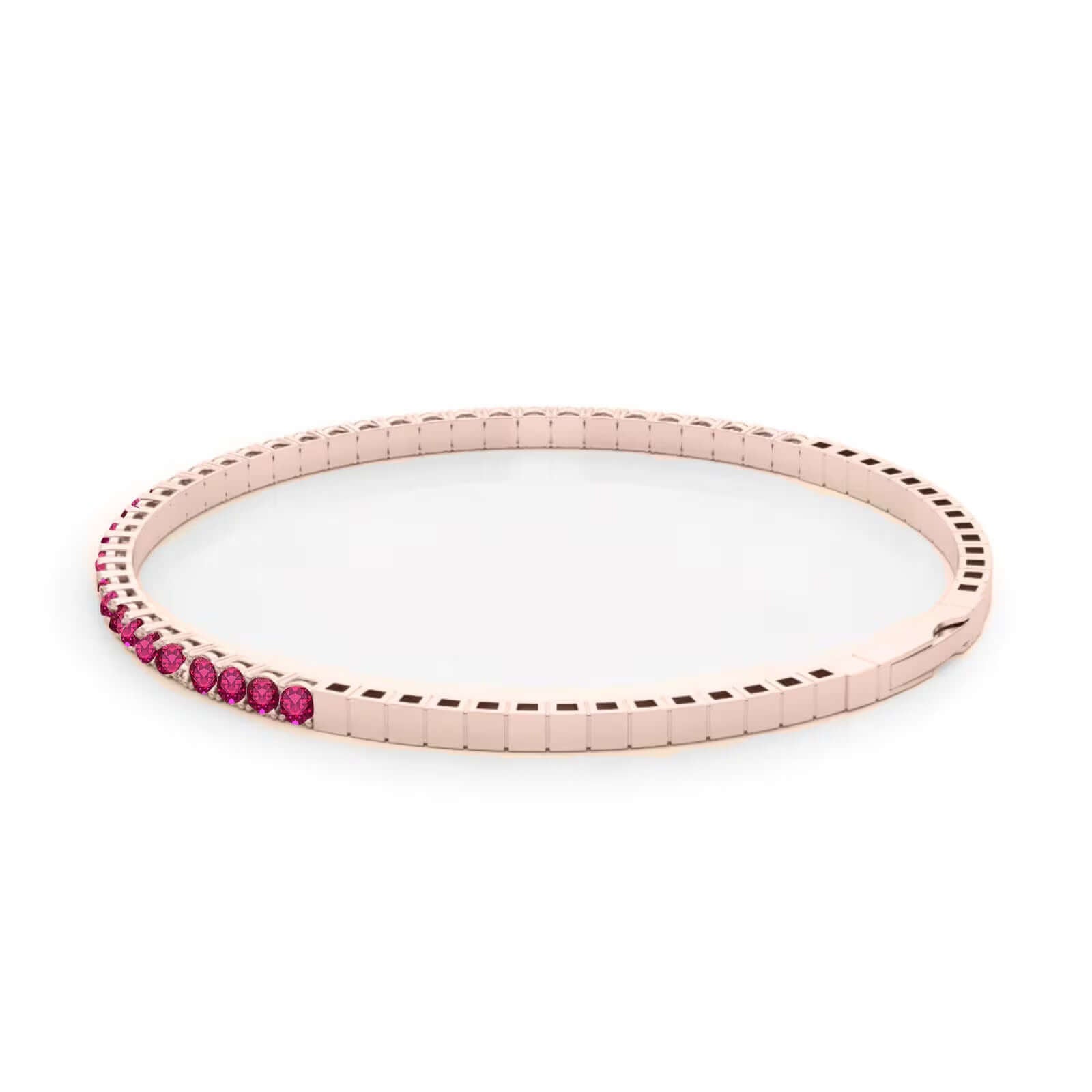 Halfway flexible natural ruby bangle