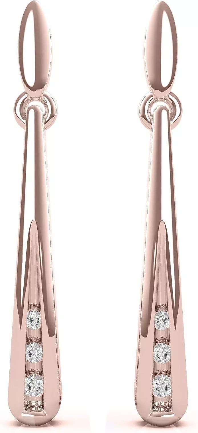 Three-Stone Bar Dangle Drop Lab-Grown Diamond Earrings
