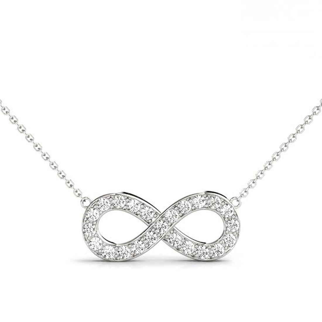 Infinity Diamond Pendant Necklace in 14K Gold or Sterling Silver – 0.33 CTW Lab-Grown