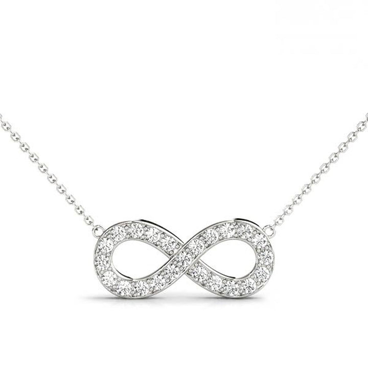 Infinity Diamond Pendant Necklace in 14K Gold or Sterling Silver – 0.33 CTW Lab-Grown