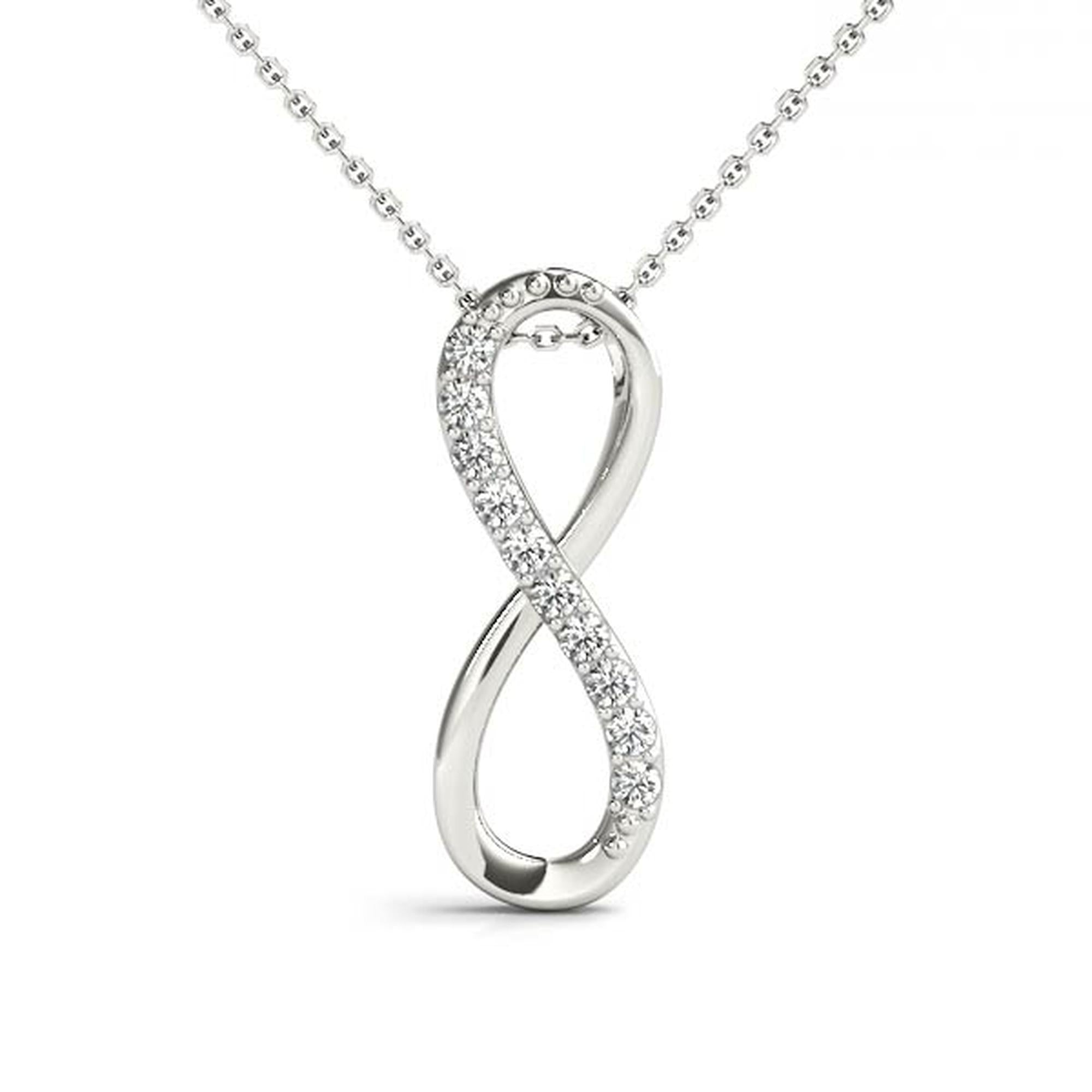 Infinity Diamond Pendant Necklace (0.10 CTW F/VS+, Lab-Grown)