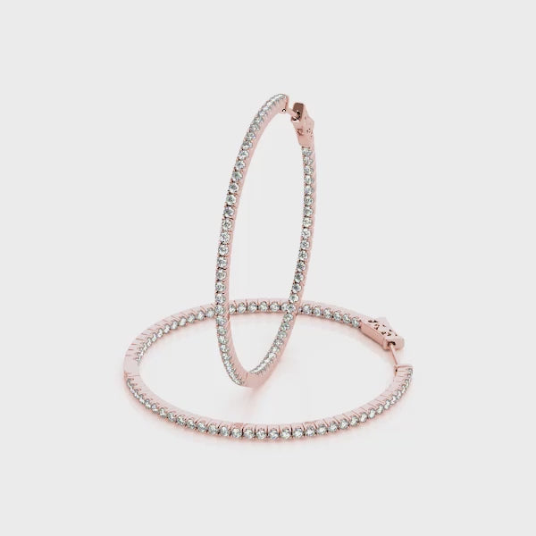 Inside-out diamond hoop earrings