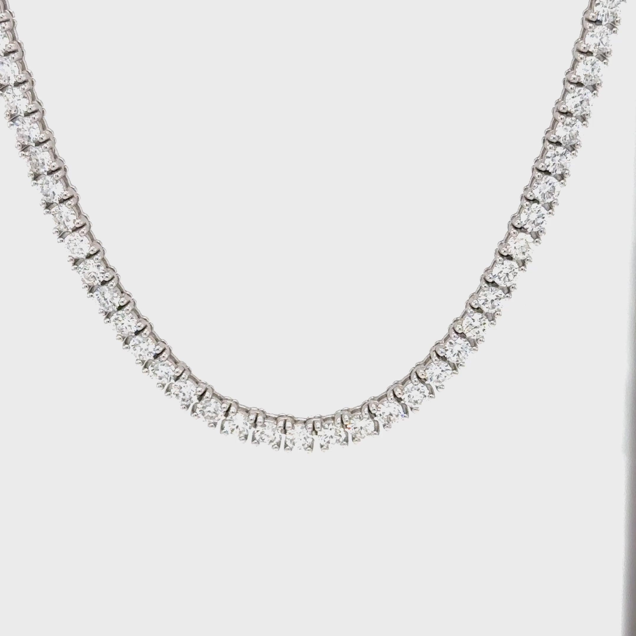 Diamond Tennis Necklace with Round Lab-Grown Diamonds in Four Prong Setting (5.00–30.00 CTW, F+/VS1+)