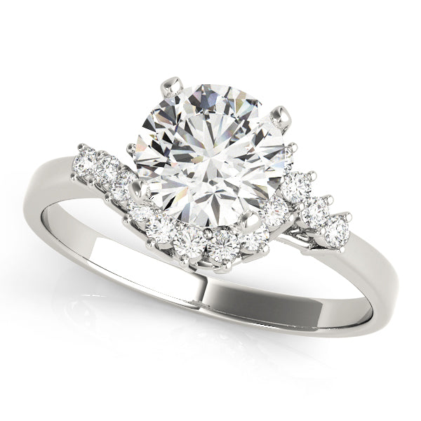 14K White Gold Bypass Engagement Rings