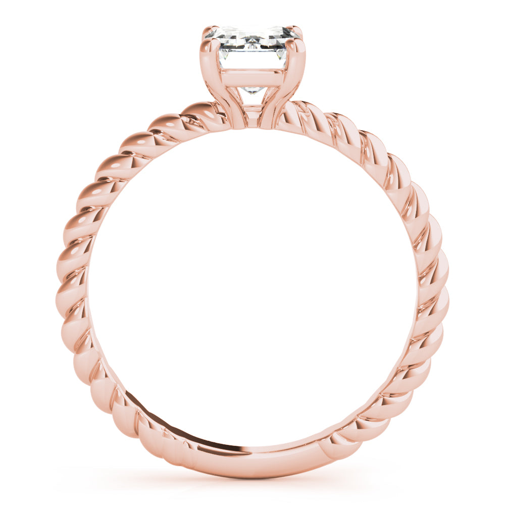 18K Rose Gold Solitaire Emerald Engagement Rings