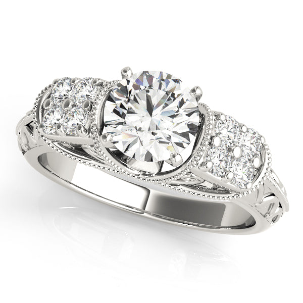 14K White Gold Vintage Engagement Rings