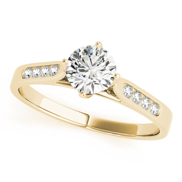 14K Yellow Gold Single Row Engagement Rings