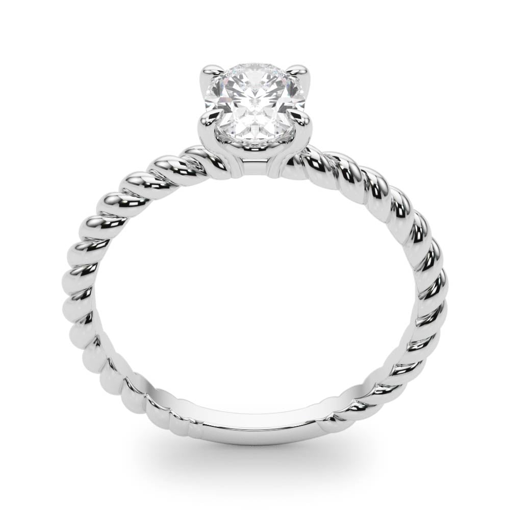 14K White Gold Solitaire Oval Engagement Rings